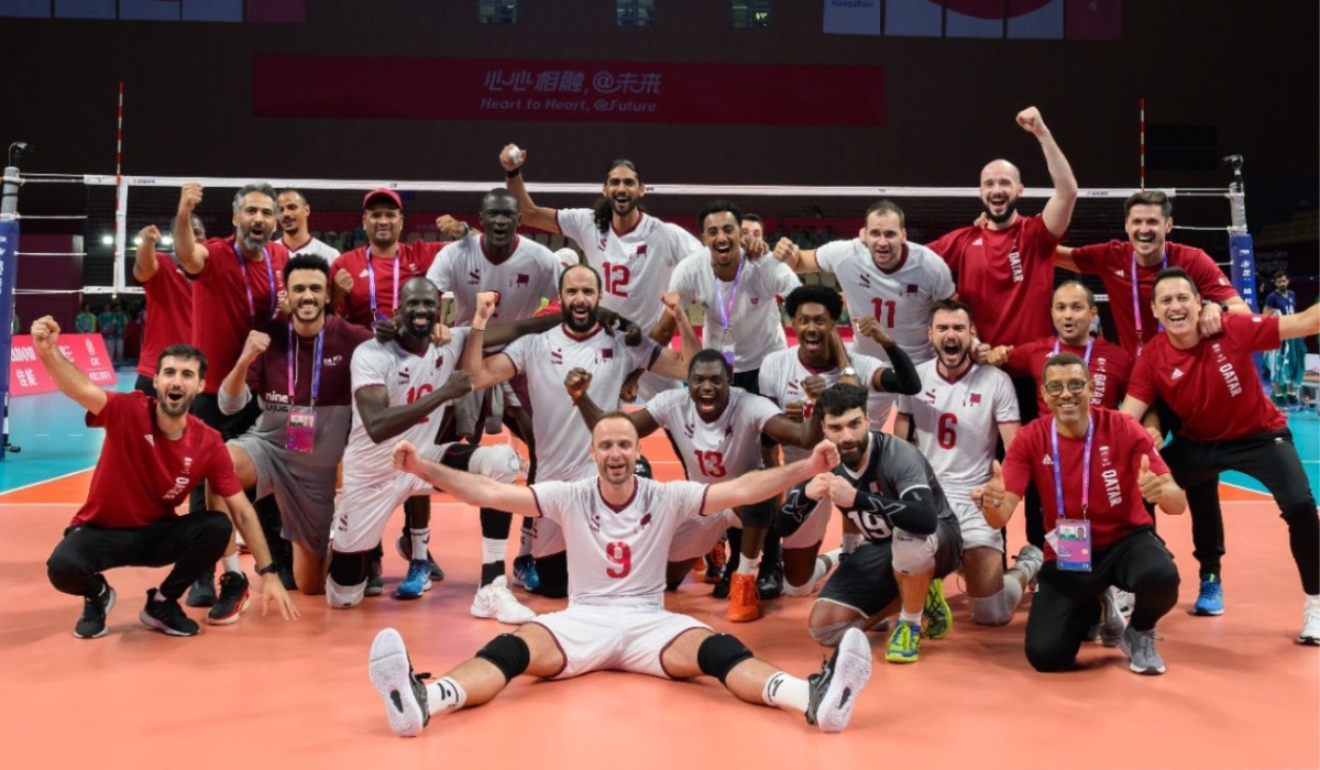 The Qatar volleyball team secures a spot in the semifinals of the 19th Asian Games in Hangzhou